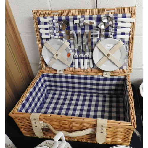 57 - Wicker picnic hamper