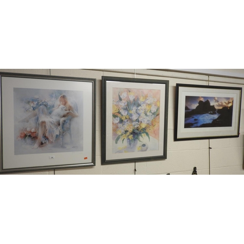 59 - Framed limited edition coloured print and two further framed prints (3)