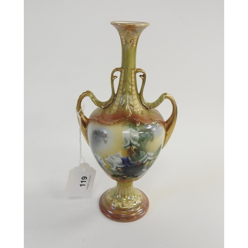 119 - Continental porcelain bottle vase, probably Austrian, circa 1900, height 21.5cm