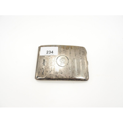 234 - Silver curved cigarette case by George Unite, Birmingham 1924, 11.5cm x 8cm, weight approx. 133g