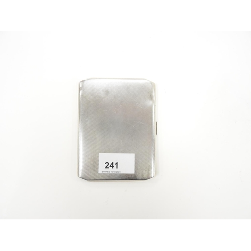 241 - George VI silver cigarette case, Sheffield 1938, with presentation inscription to the interior dated... 