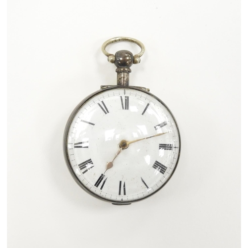 253 - Victorian silver verge pocket watch, by Robert Kneeshaw, Stokesley, the case hallmarked London 1836,... 