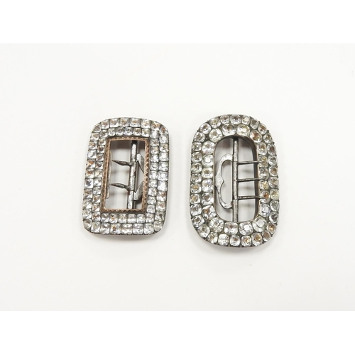 261 - Two late Regency paste set shoe buckles, the largest 53mm x 36mm