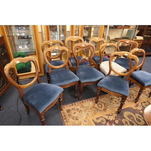 582 - Ten various Victorian mahogany balloon back dining chairs