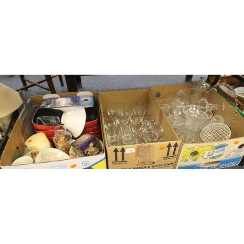 54 - Mixed household glassware, ceramics and other kitchenalia (3 boxes)