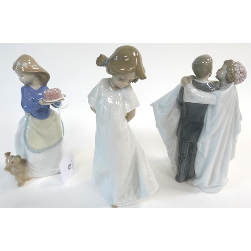 78 - Nao porcelain figure 'Newlyweds' and two further Nao figures (3)