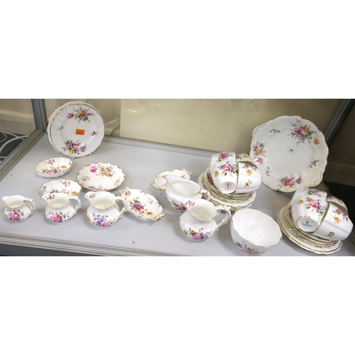 88 - Royal Crown Derby Posies pattern china teaware and including some shaped pin dishes, and a set of th... 