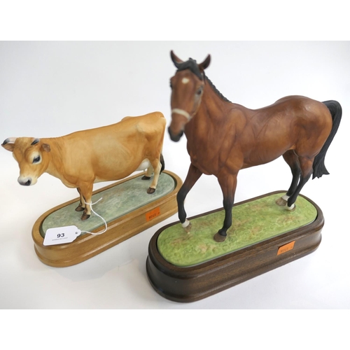 93 - Royal Worcester model of Nijinsky; and a Royal Worcester model of a Jersey cow (2)