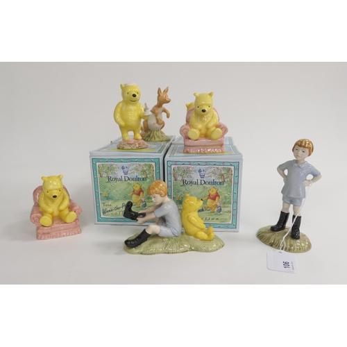 106 - Seven Royal Doulton Winnie the Pooh Collection figures, with four boxes