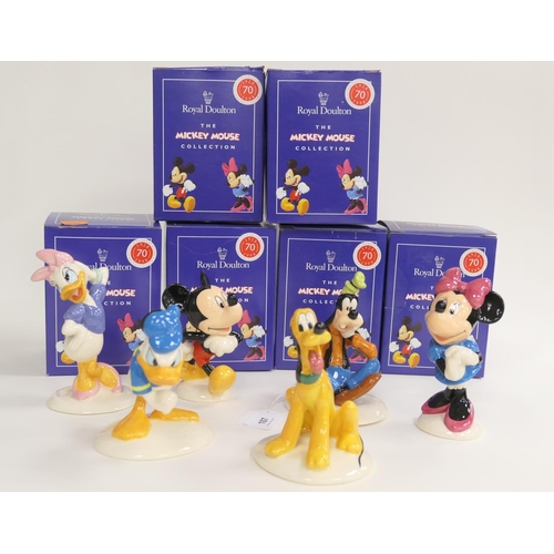 107 - Six Royal Doulton Mickey Mouse Collection figures, all with boxes