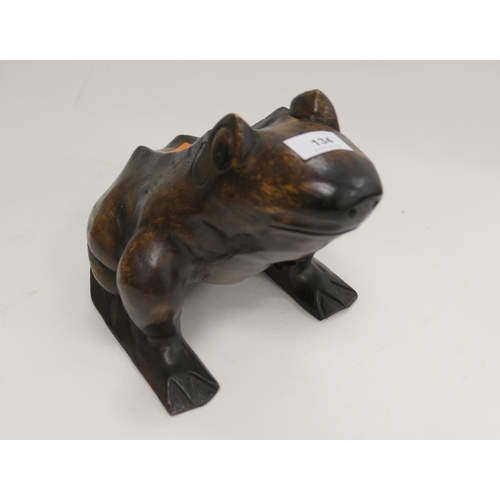 134 - Carved wooden frog