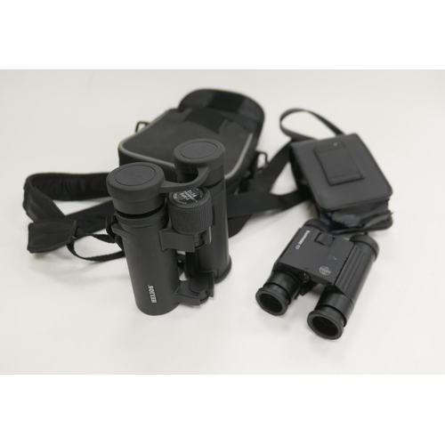 151 - Pair of Helios 8x34 Nitrosport binoculars with case, also a pair of Hawke Sapphire 8x25 binoculars, ... 