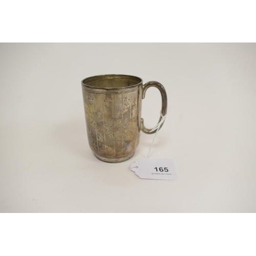 165 - George V silver christening tankard, marks rubbed but probably Sheffield 1917, 8.5cm, weight approx.... 