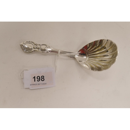 198 - Victorian silver caddy spoon, London 1847, weight approx. 30g