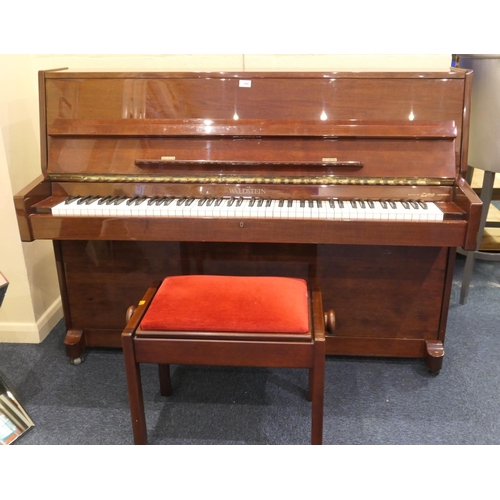 260 - Waldstein modern mahogany cased upright overstrung piano supplied by Millers of Sussex Street, Cambr... 