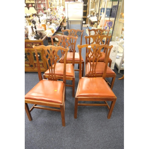 280 - Set of six mahogany dining chairs in the Chippendale style (matching lot 283)