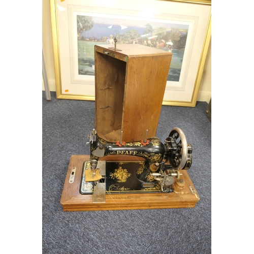 290 - Pfaff walnut cased sewing machine