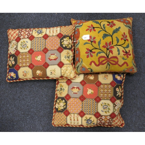 381 - Three tapestry cushions