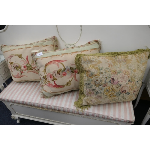 389 - Three Aubusson style tapestry cushions