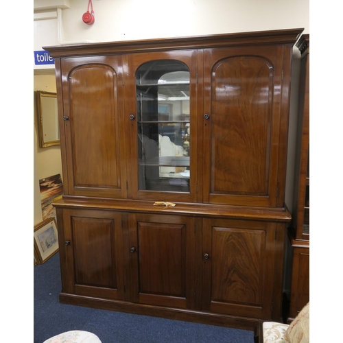 403 - Victorian mahogany dining room dresser, circa 1870, width 200cm, height 218cm, depth 49cm