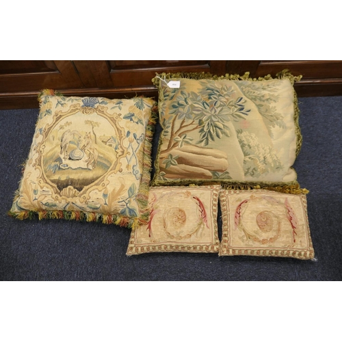 404 - Two large tapestry cushions and two smaller cushions (4)