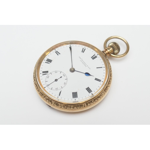 106 - Edwardian 9ct gold open faced pocket watch by Thomas Russell and Sons, Liverpool, hallmarked Chester... 