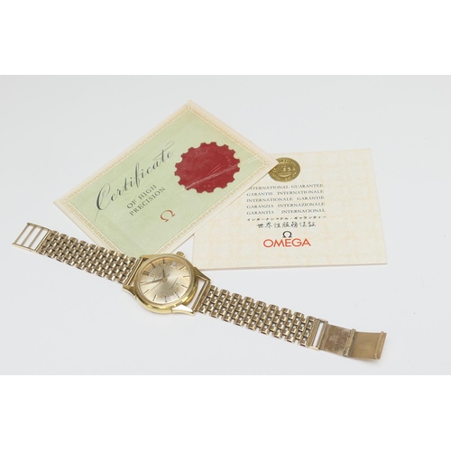 112 - Omega 18ct gold Constellation gent's wristwatch, circa 1963, gold coloured dial with baton numerals,... 