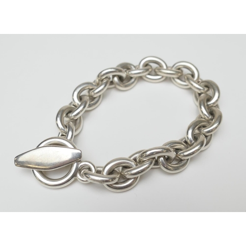 126 - Georg Jensen sterling silver heavy anchor chain bracelet, designed by Nanna Ditzel, shape no. 140A, ... 