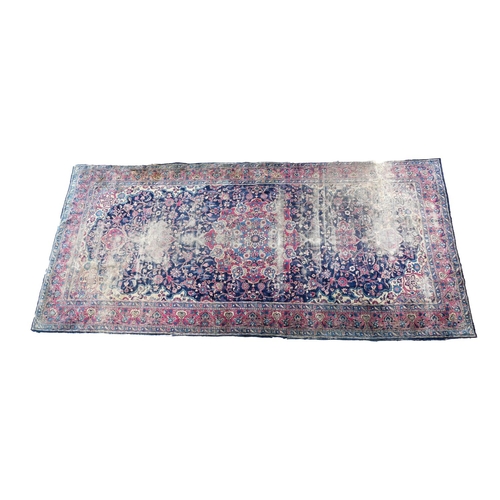 562 - Size was incorrect: It's 388cm x 180cm Persian Heriz carpet, late 19th Century, blue field with a ce... 