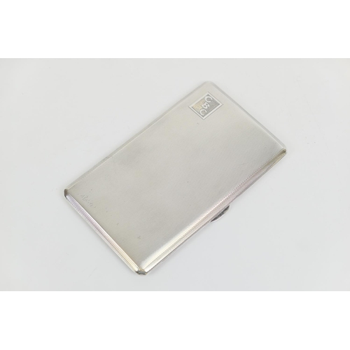 64 - George VI silver cigarette case, Birmingham 1946, rectangular form with engine turned decoration and... 