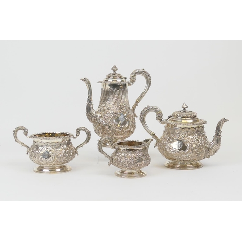 83 - Fine late Victorian silver four piece tea and coffee service, by The Goldsmiths and Silversmiths Com... 