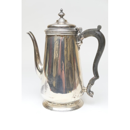 84 - George II silver coffee pot, maker possibly Thomas Whipham, London 1742, plain tapered form with hin... 