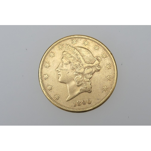 98 - 1890 American gold $20 coin