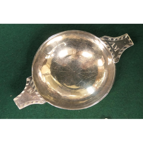 45 - George III Scottish silver quaich, maker's mark indistinct but possibly RI, traditional form with lu... 