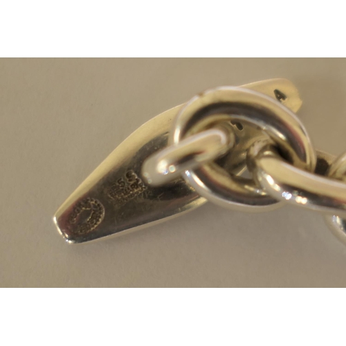 126 - Georg Jensen sterling silver heavy anchor chain bracelet, designed by Nanna Ditzel, shape no. 140A, ... 