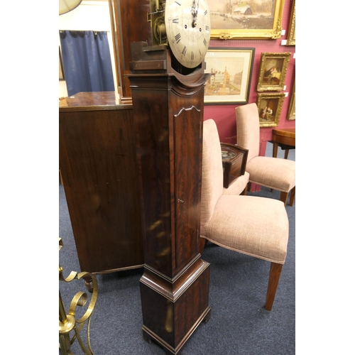 544 - Quality mahogany granddaughter clock by Maple & Co., London, having a 9'' circular silvered dial wit... 