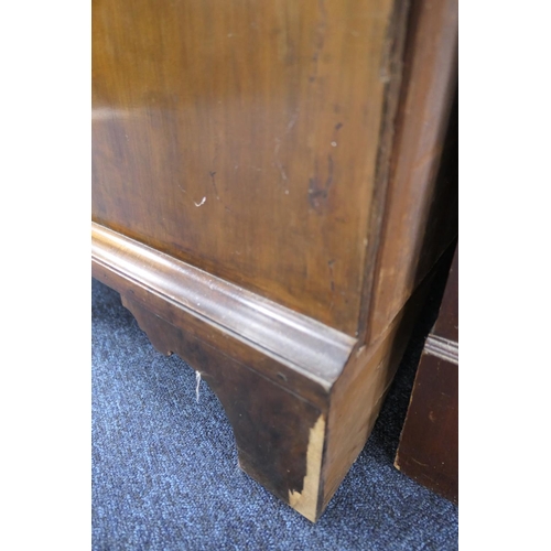 549 - Walnut chest of drawers, in part 18th Century with later restoration, fitted with two short and thre... 