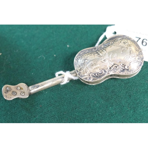 76 - Chinese silver miniature model of a junk, marked, 6cm, weight approx. 26g; also a further miniature ... 