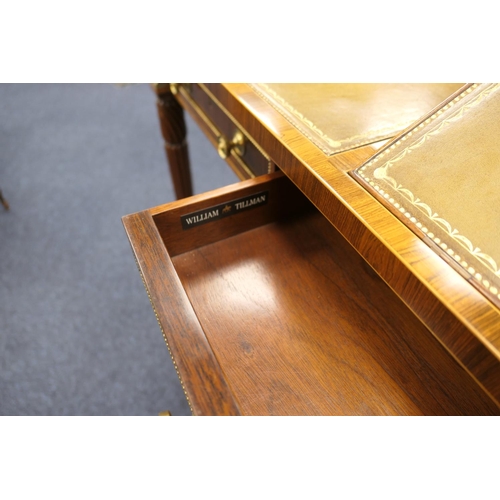 552 - William Tilman rosewood 'Regency' demi-lune writing table, having a brass galleried back fitted with... 