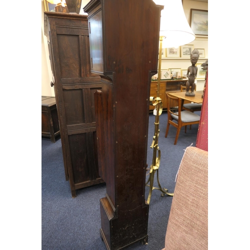 544 - Quality mahogany granddaughter clock by Maple & Co., London, having a 9'' circular silvered dial wit... 