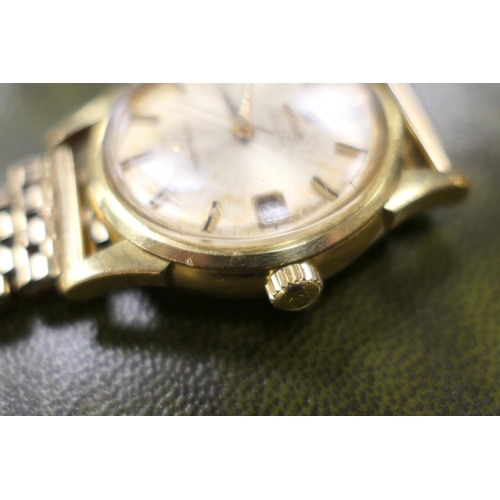 112 - Omega 18ct gold Constellation gent's wristwatch, circa 1963, gold coloured dial with baton numerals,... 