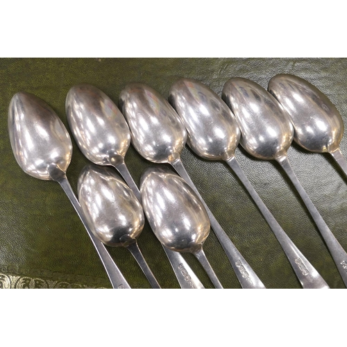 58 - Eight George III silver tablespoons, by Hester Bateman, London 1782, gross weight approx. 539g