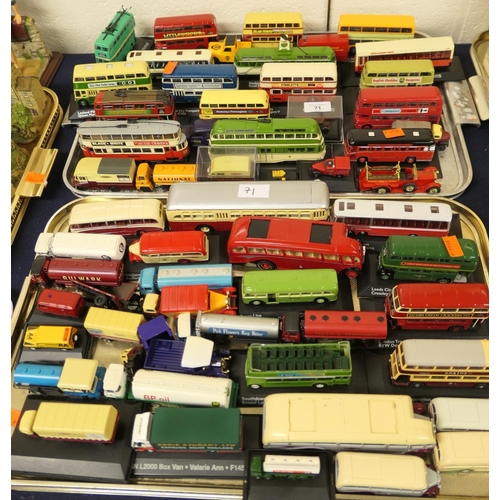 71 - Quantity of diecast and other collectables including buses, trams and other commercial vehicles (2 t... 