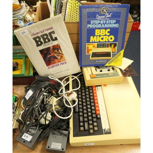 89 - Vintage electronic equipment and related ephemera including Acorn computer circa 1981 and an Acorn d... 