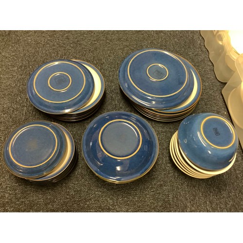 69 - Denby blue glazed part dinner service