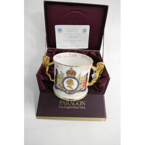 147 - Paragon limited edition bone china royal commemorative loving cup, 80th birthday of HM Queen Elizabe... 