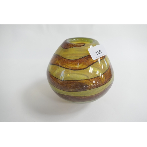 159 - Mdina glass conical vase, height 14cm