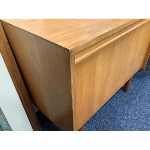 395 - Nest of G-plan teak tables and a teak fall front record cabinet (2)