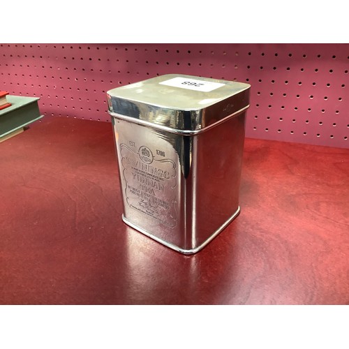 268 - Modern sterling silver Twinings tea cannister, 6.5cm x 6.5cm x 9cm, weight approx. 235g