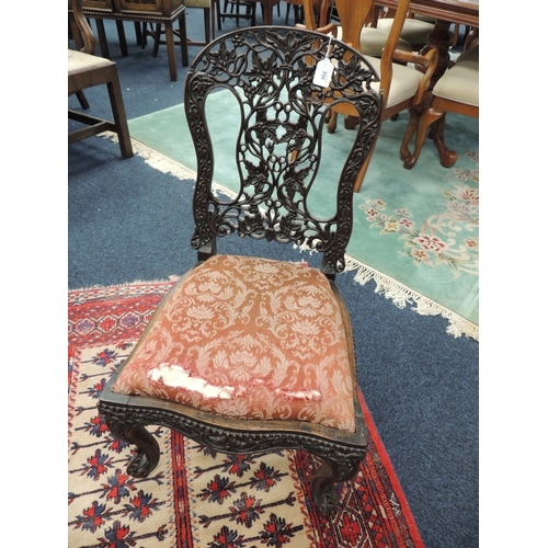 302 - Burmese carved hardwood side chair, circa 1900